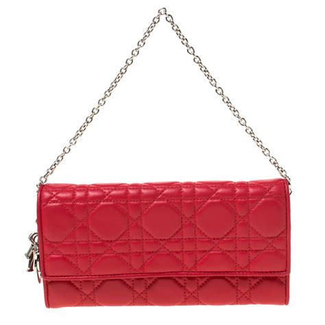 lady dior wallet red|lady dior wallet on chain.